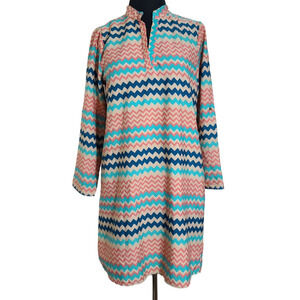 Indulge chevron tunic dress 3/4 sleeve sz M